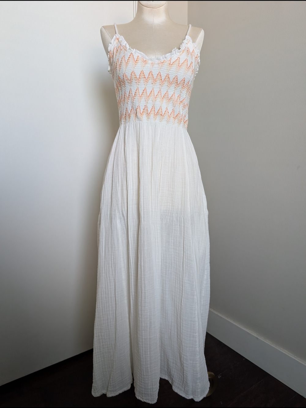Free People Sweet Nothings Midi Summer Resort Sundress White Size S